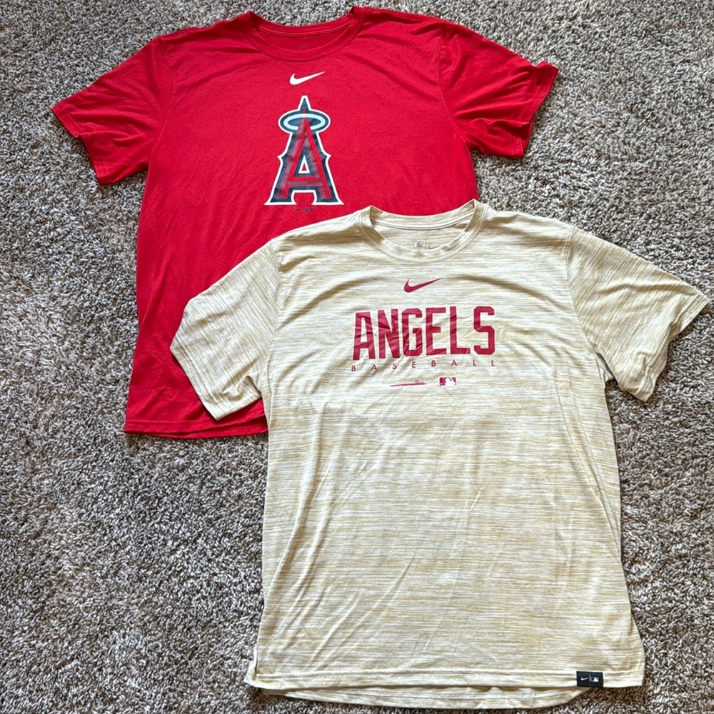 Lot of 2 Nike Dri Fit LA Angels Shirts